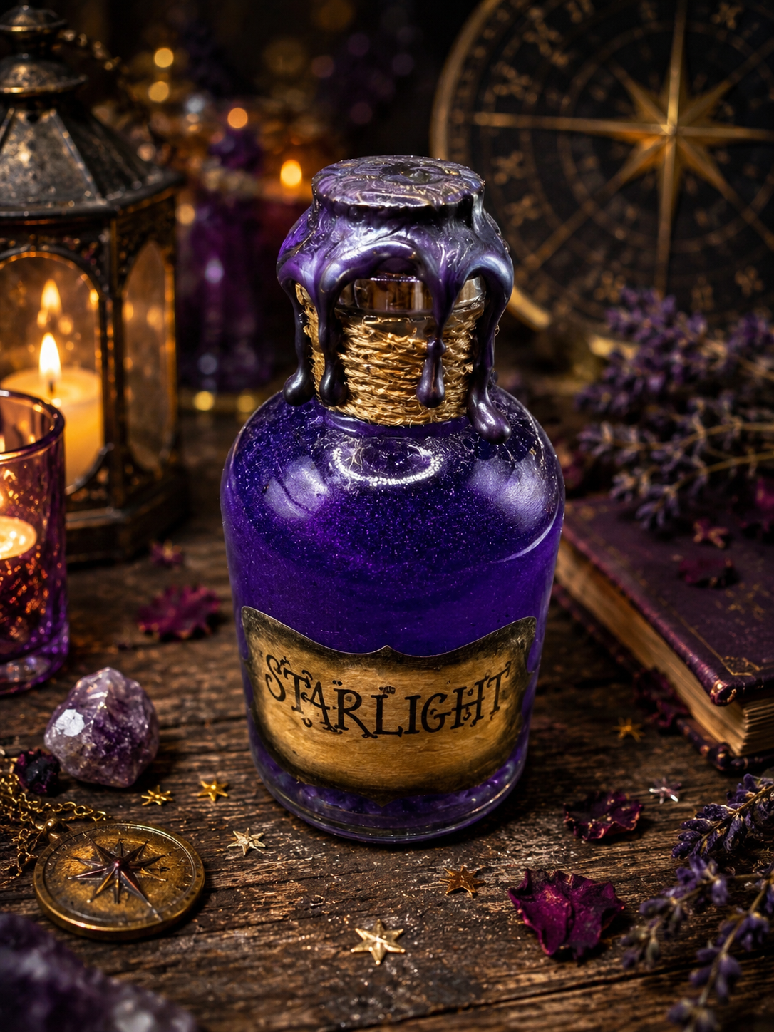 Handmade Starlight Potion Bottle – Celestial Witch Gift | Hocus Pocus
