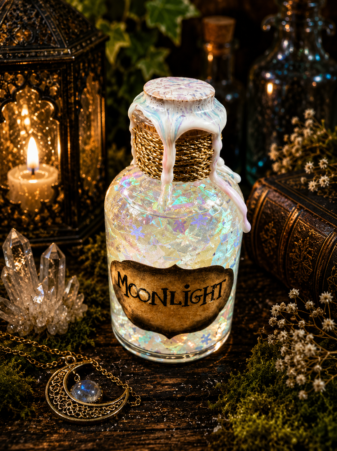 Handmade Moonlight Potion Bottle - Witchcraft Apothecary | Hocus Pocus