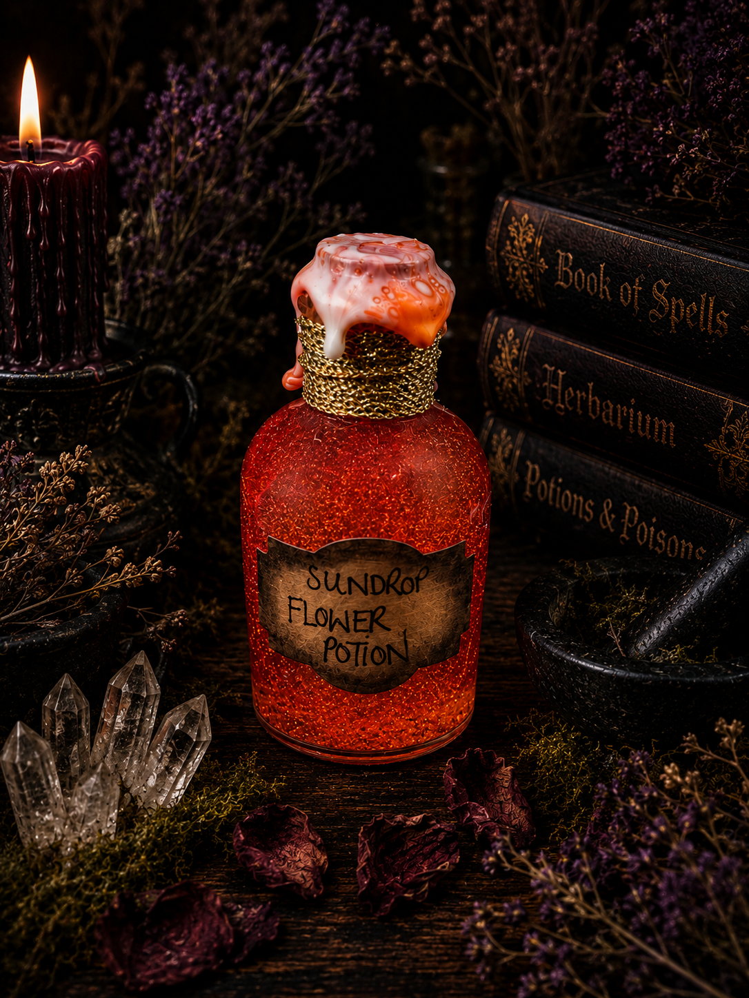 Handmade Sundrop Flower Potion Bottle - Tangled Inspired Gift | Hocus Pocus