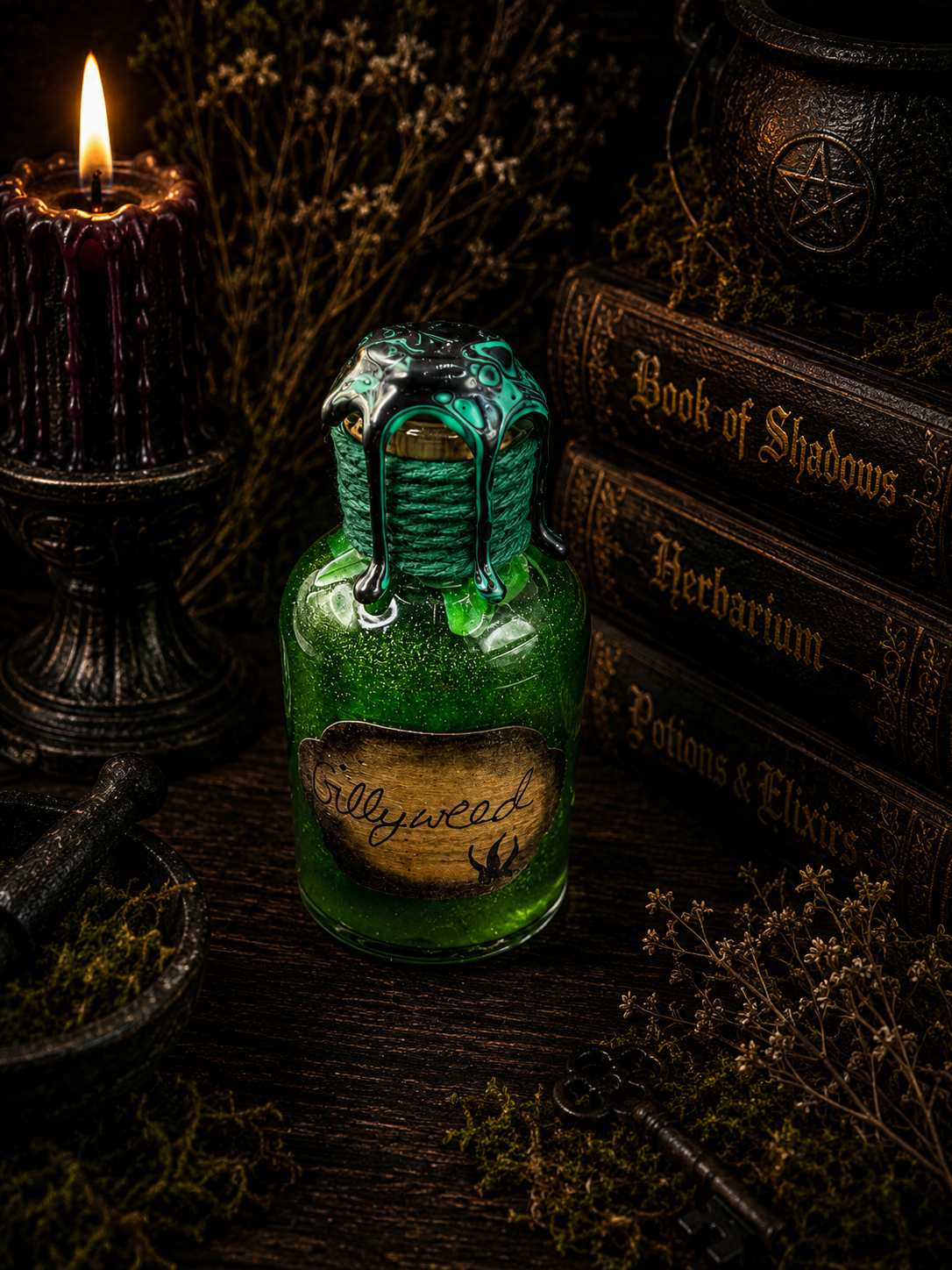 Handmade Gillyweed Potion Bottle - Fantasy Apothecary Gift | Hocus Pocus