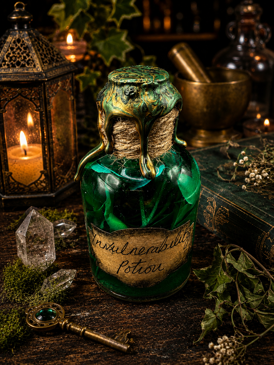 Handmade Invulnerability Potion Bottle – Fantasy Witch Gift | Hocus Pocus