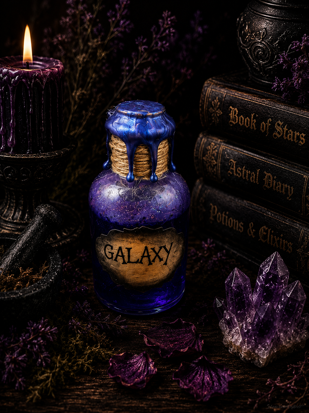 Handmade Galaxy Potion Bottle - Celestial Witch Gift | Hocus Pocus