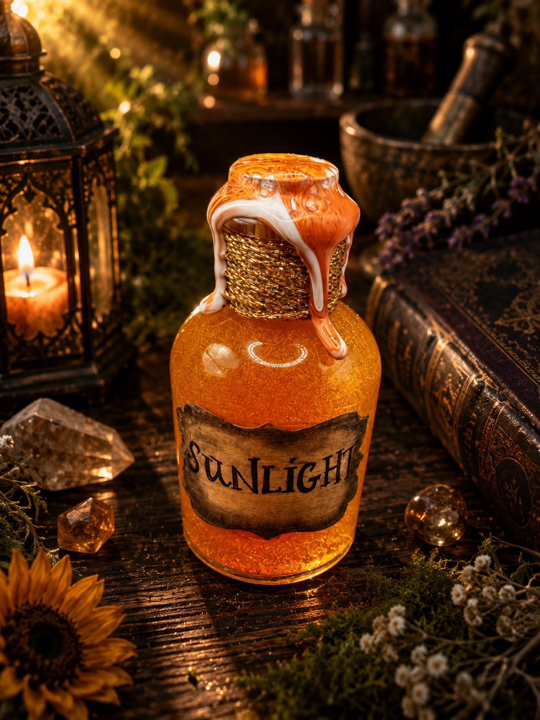 Handmade Sunlight Potion -Fantasy Apothecary Gift | Hocus Pocus